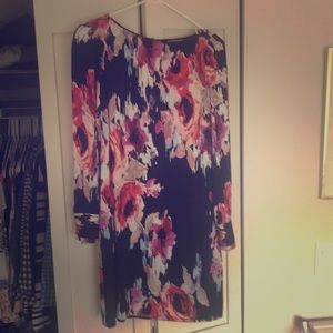 Kate Spade navy and floral crepe dress